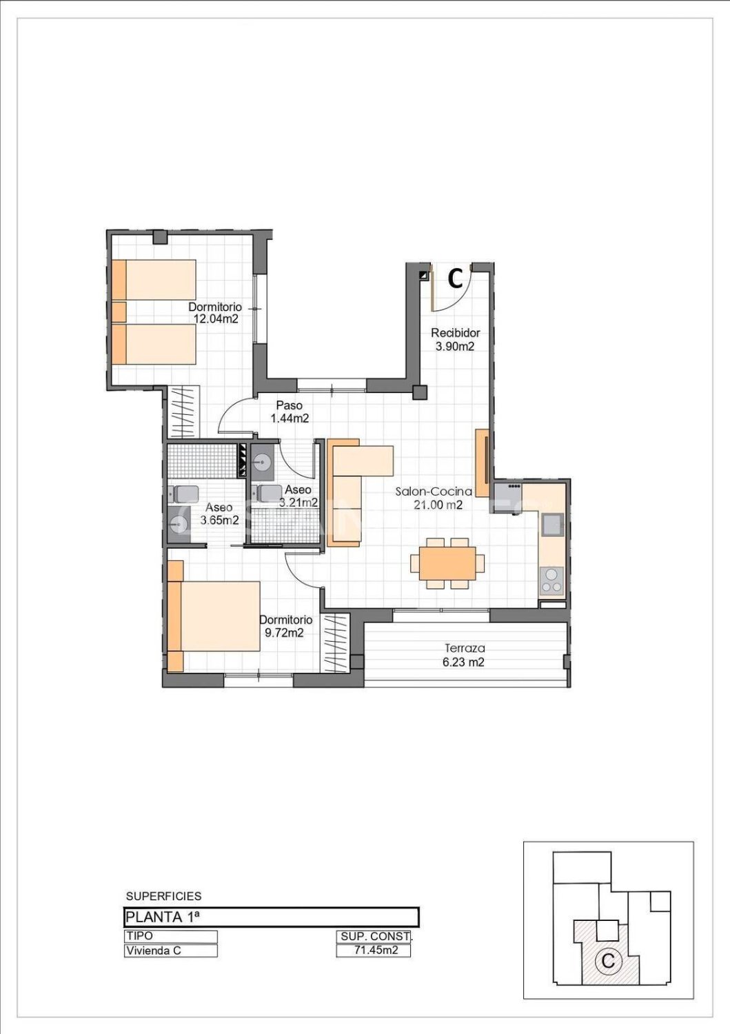 Apartament w San Pedro del Pinatar, Murcia, Hiszpania 2 sypialnie, 83 mkw. nr 168153