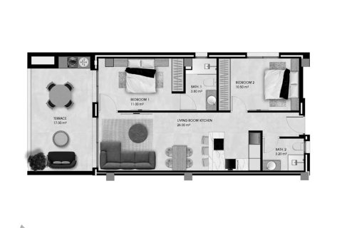 Layout 2 bedrooms, 78 sq.m. in Pinet Beach II in Elche, Alicante, Spain No. 155123