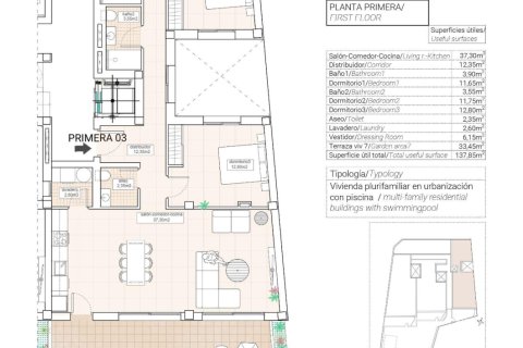 Dzīvoklis pārdošanā Hondon De Las Nieves, Alicante, Spānijā 3 istabas, 126 m2 Nr. 170584 - attēls 9