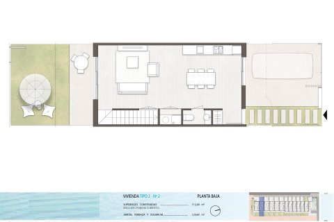 Radhus till salu i Pilar de la Horadada, Alicante, Spanien 3 sovrum, 112 kvm. Nr. 161727 - foto 9