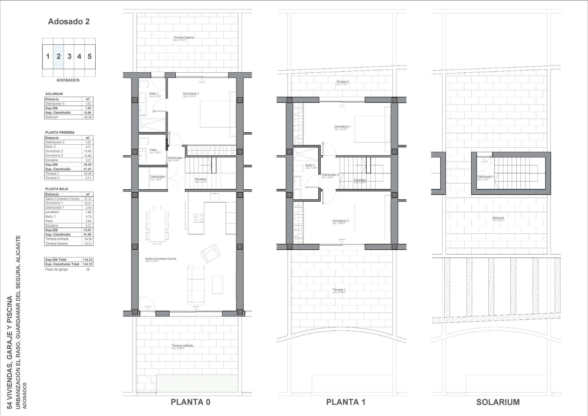 Dúplex en Guardamar del Segura, Alicante, España 3 dormitorios, 144 m2 No. 193077