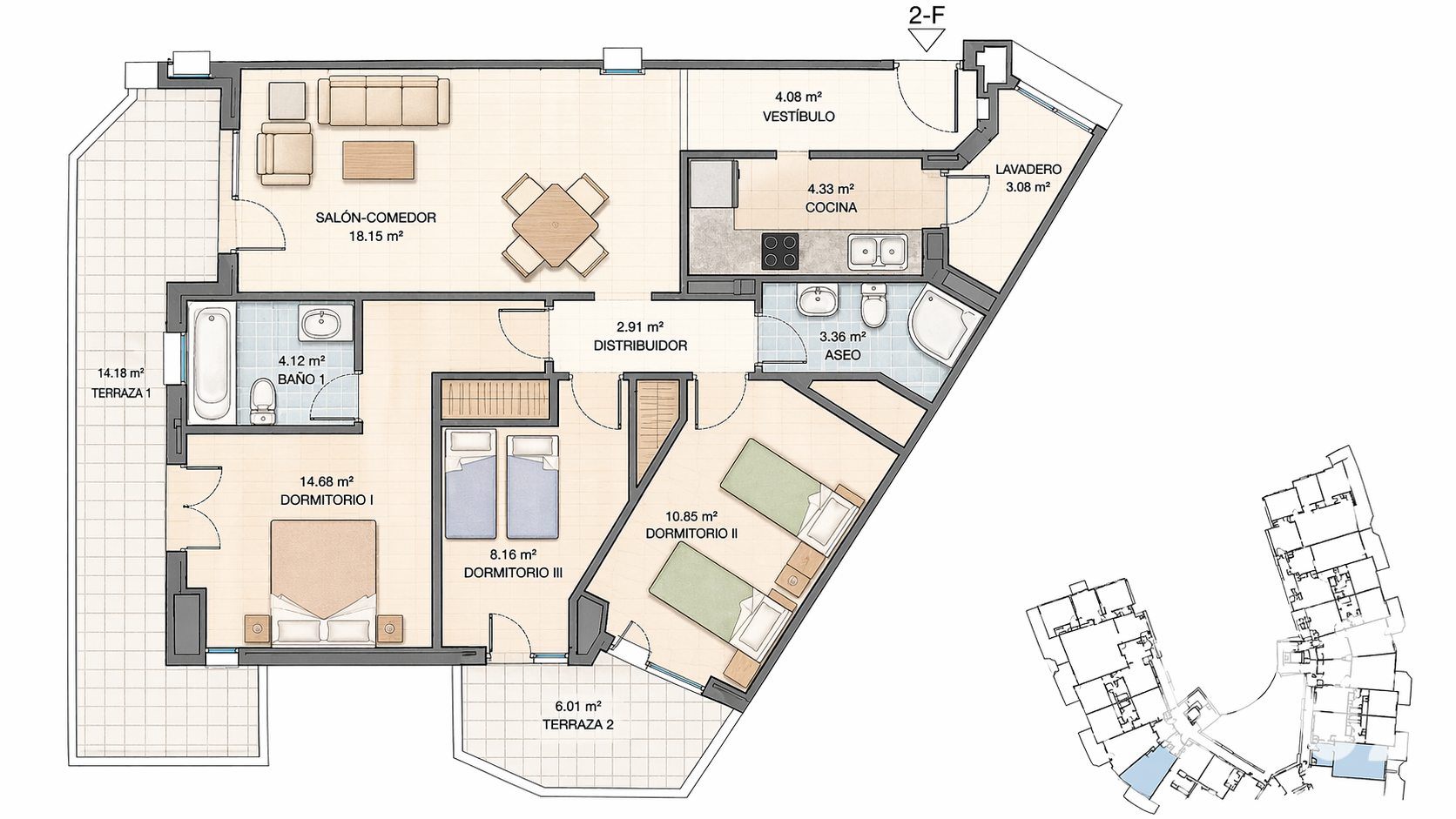 Wohnung in Fuengirola, Malaga, Spanien 3 Schlafzimmer, 110 m2 Nr. 172827
