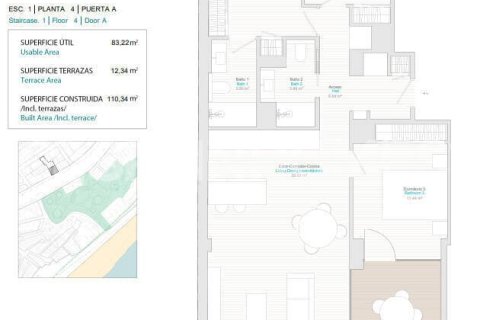 Penthouse w Villajoyosa, Alicante, Hiszpania 3 sypialnie, 126 mkw. nr 178236 – zdjęcie 12