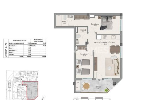 Wohnung zum Verkauf in Santa Pola, Alicante, Spanien 3 Schlafzimmer, 72 m2 Nr. 181997 - Foto 8