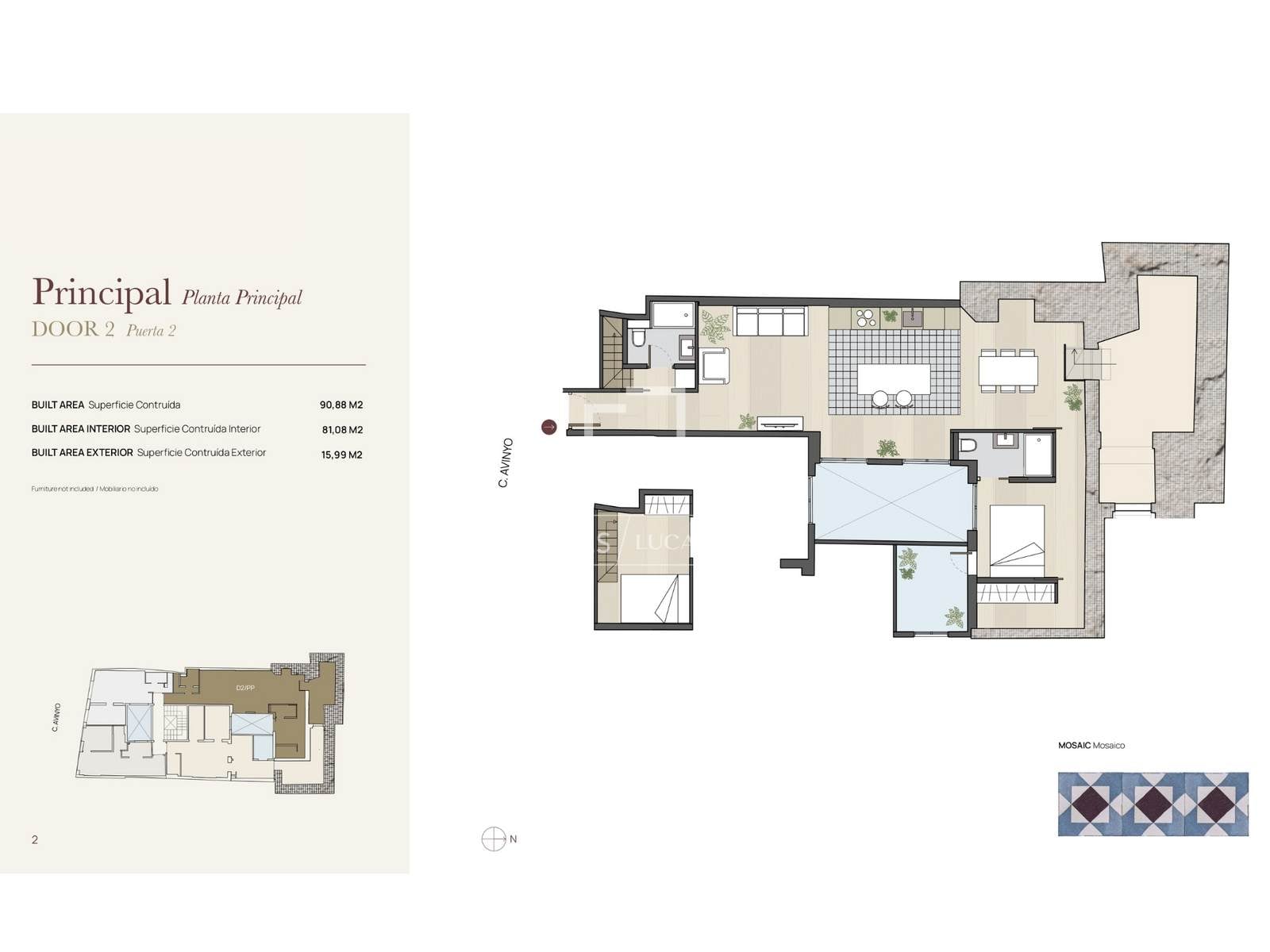 Appartamento a Barcelona, Spagna 2 camere da letto, 90 mq. N° 161457