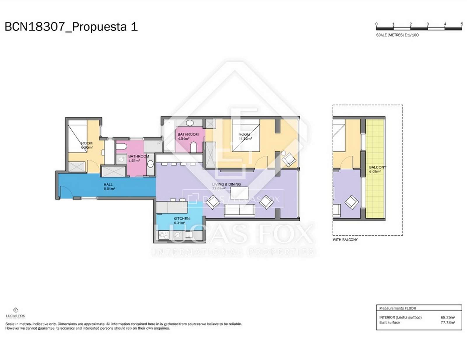 Huoneisto Barcelona, Espanja 2 makuuhuonetta, 78 m2 No. 192753
