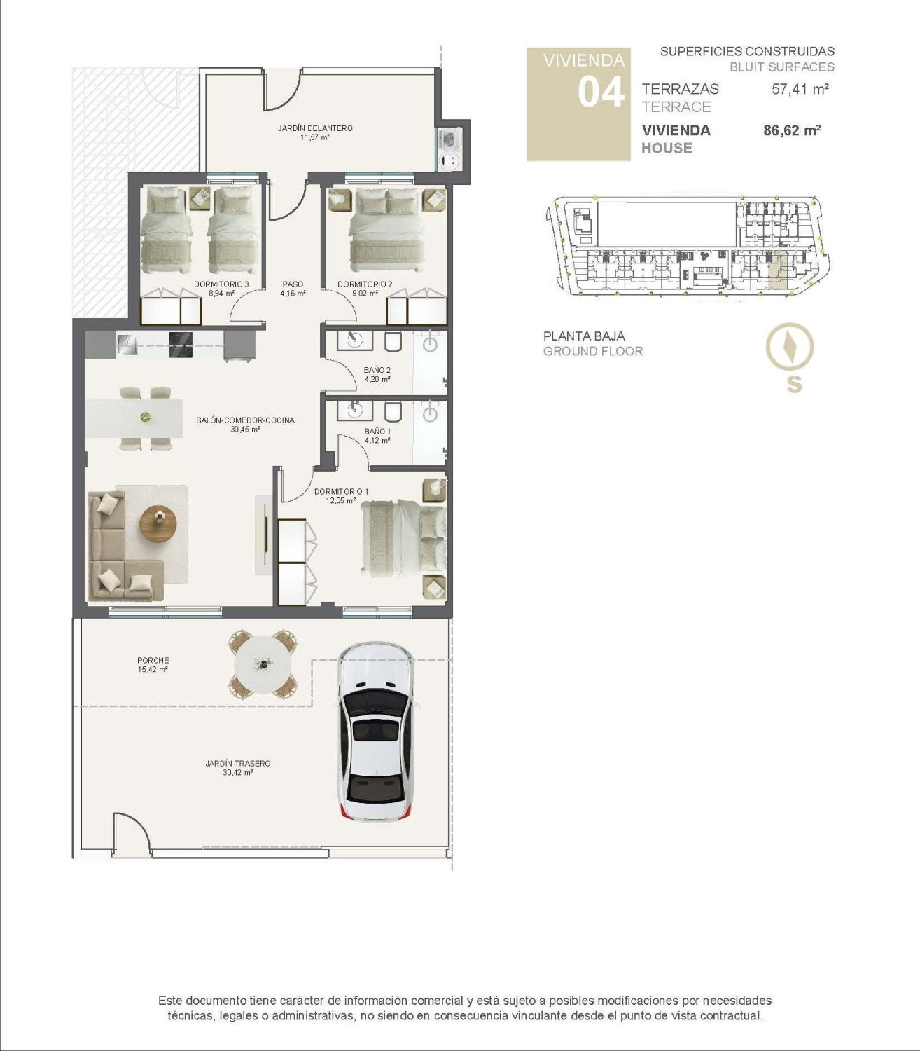 Bungalow w Pilar de la Horadada, Alicante, Hiszpania 3 sypialnie, 83 mkw. nr 193118