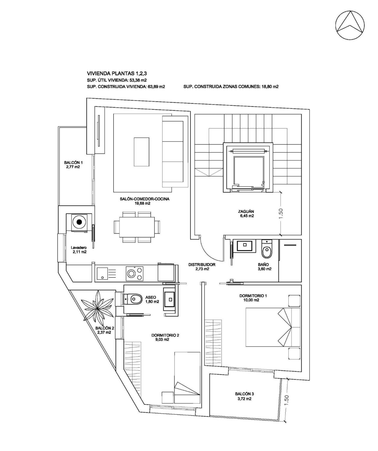 Apartament w Bigastro, Alicante, Hiszpania 2 sypialnie, 63 mkw. nr 183425