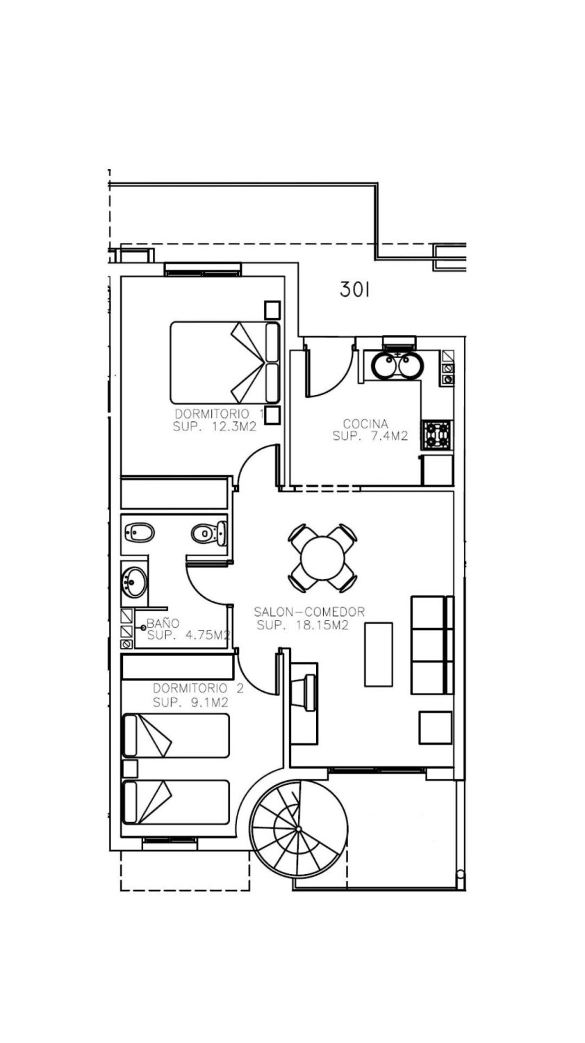 Apartment à Aguilas, Murcia, Espagne 2 chambres, 60 m2 No. 183428