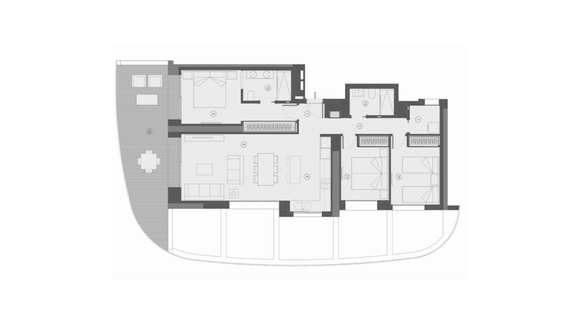 Apartament w TM Tower, Benidorm, Alicante, Hiszpania 3 sypialnie, 141 mkw. nr 146946