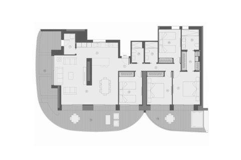 Layout 4 bedrooms, 227 sq.m. in Benidorm, Alicante, Spain №147138