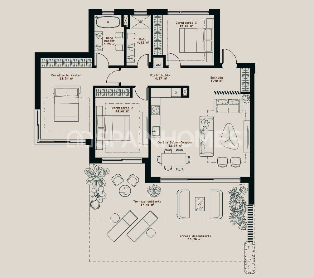 Penthouse w Mijas, Malaga, Hiszpania 3 sypialnie, 133 mkw. nr 155719