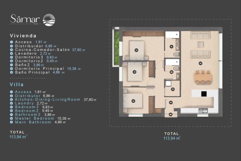 Villa zum Verkauf in Alicante, Spanien 3 Schlafzimmer, 113 m2 Nr. 149388 - Foto 6