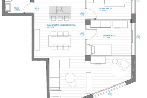 Huoneisto myytävänä Vilanova i la Geltru, Barcelona, Espanja, 2 makuuhuonetta, 80 m2 No. 173138 - kuva 30