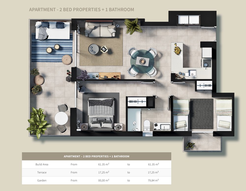 Dzīvoklis Cala D'or, Mallorca, Spānijā 2 istabas, 45 m2 Nr. 103847