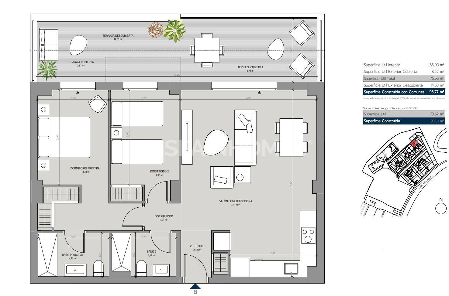 Penthouse in Manilva, Malaga, Spain 2 bedrooms, 75 sq.m. No. 173584