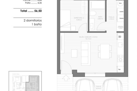 Huoneisto myytävänä Benejuzar, Alicante, Espanja, 2 makuuhuonetta, 56 m2 No. 183391 - kuva 7