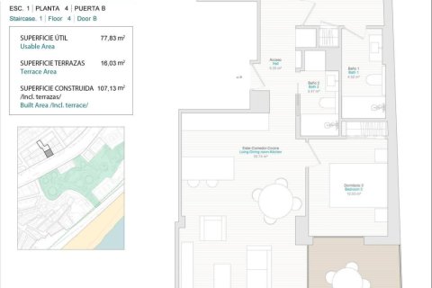 Wohnung zum Verkauf in Villajoyosa, Alicante, Spanien 3 Schlafzimmer, 77 m2 Nr. 190985 - Foto 6