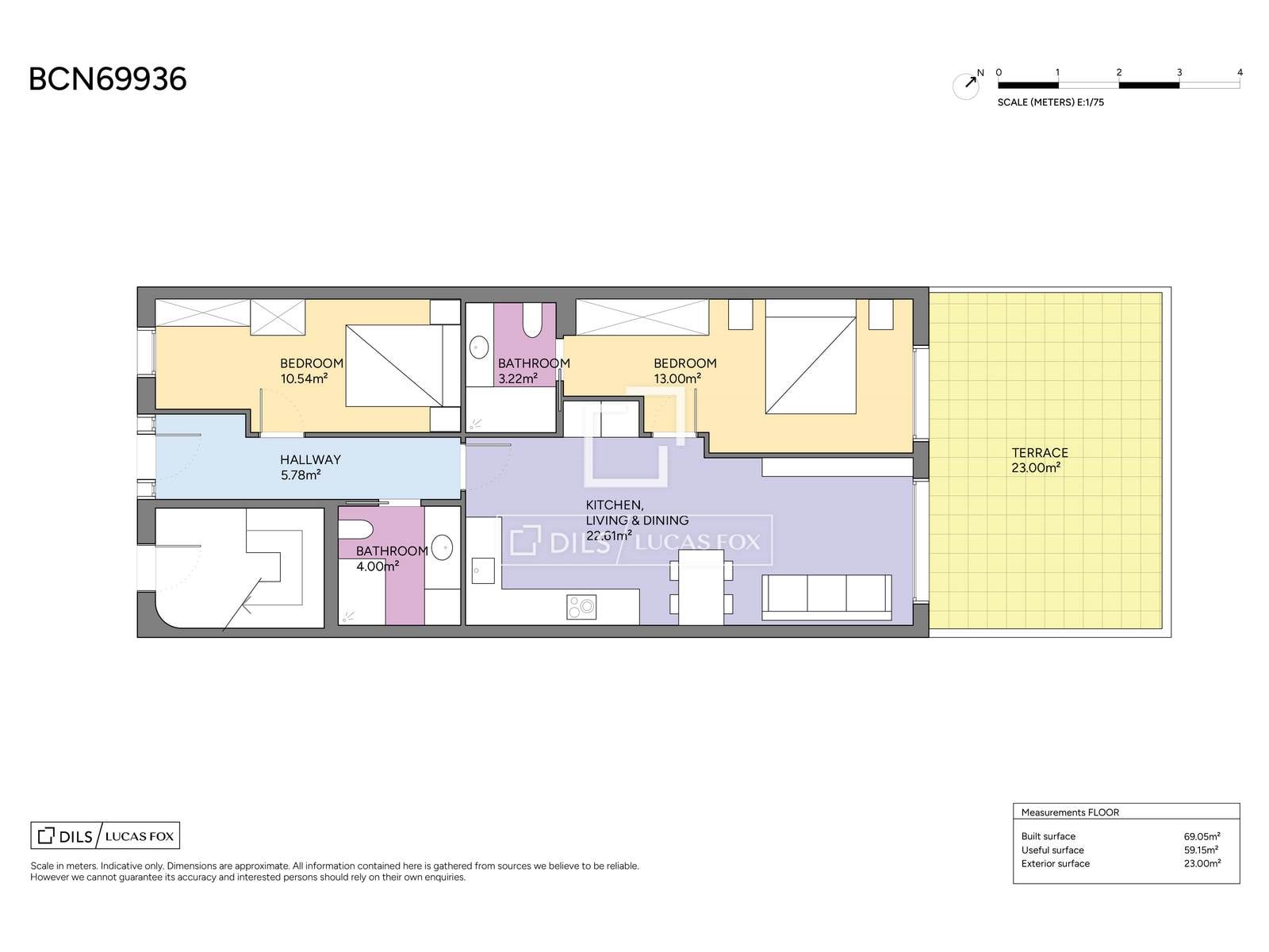 Apartament w Barcelona, Hiszpania 2 sypialnie, 69 mkw. nr 192808