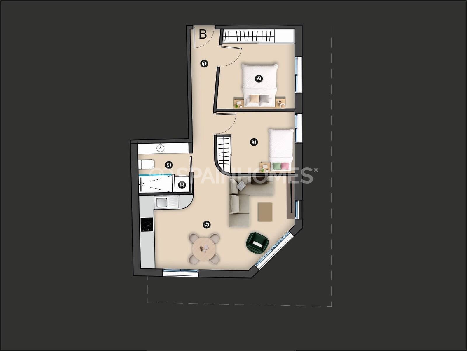 Квартира в Торревьеха, Аликанте, Испания 2 спальни, 79м2 №164508