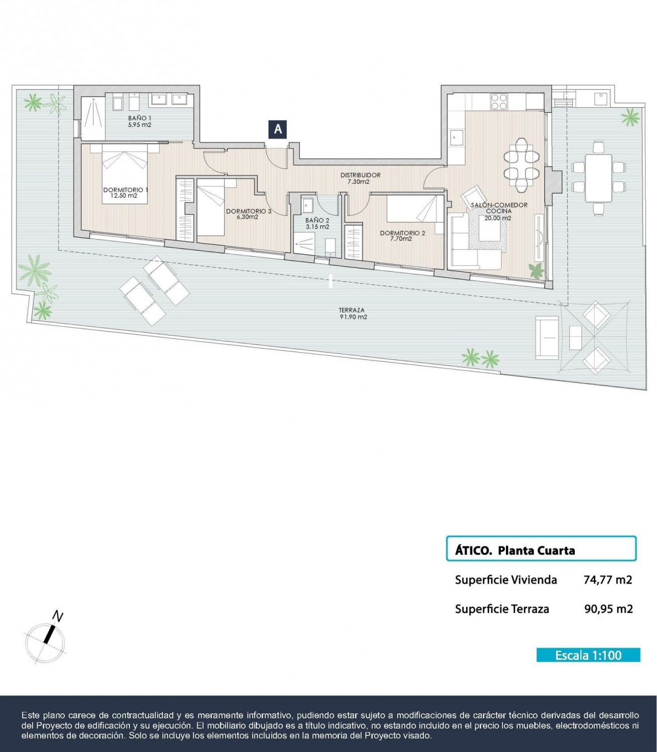 Penthouse w Torrevieja, Alicante, Hiszpania 3 sypialnie, 74 mkw. nr 111257