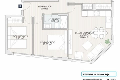 Продажа квартиры Торревьеха, Аликанте, Испания 3 спальни, 74м2 №111256 - фото 11
