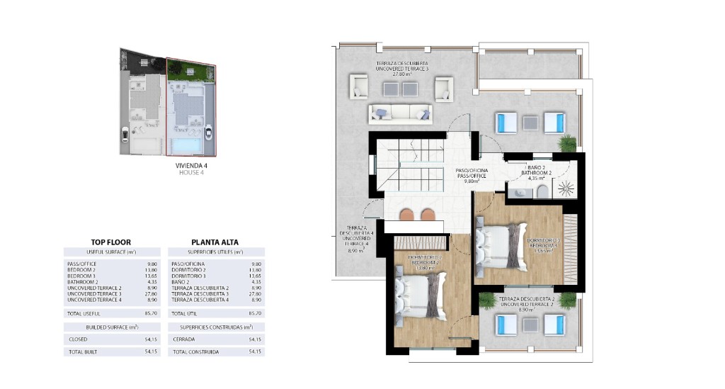 Villa i Alicante, Spanien 3 sovrum,  Nr. 145206