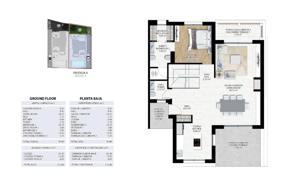 Villa i Alicante, Spanien 3 sovrum,  Nr. 145206