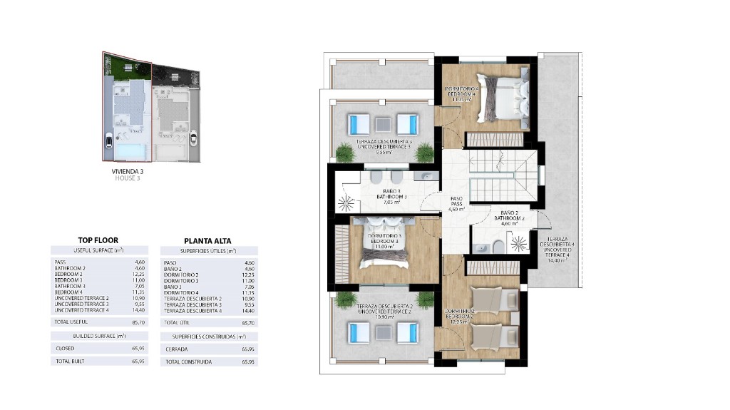 Villa i Alicante, Spanien 3 sovrum,  Nr. 145206