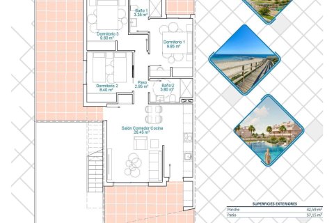 Bungalowi myytävänä Pilar de la Horadada, Alicante, Espanja, 3 makuuhuonetta, 77 m2 No. 141915 - kuva 28