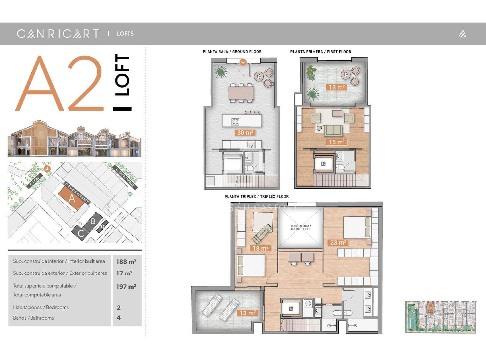 Apartamento en Barcelona, España 2 dormitorios, 188 m2 No. 150880