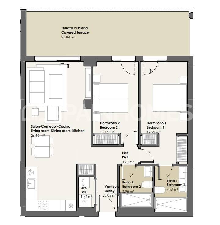 Apartment in Torrox, Malaga, Spain 2 bedrooms, 68 sq.m. No. 173823