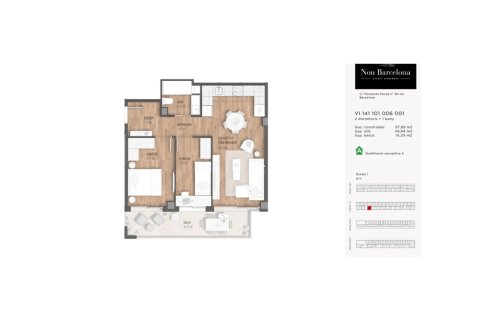 Wohnung zum Verkauf in Barcelona, Spanien 2 Schlafzimmer, 58 m2 Nr. 159428 - Foto 6