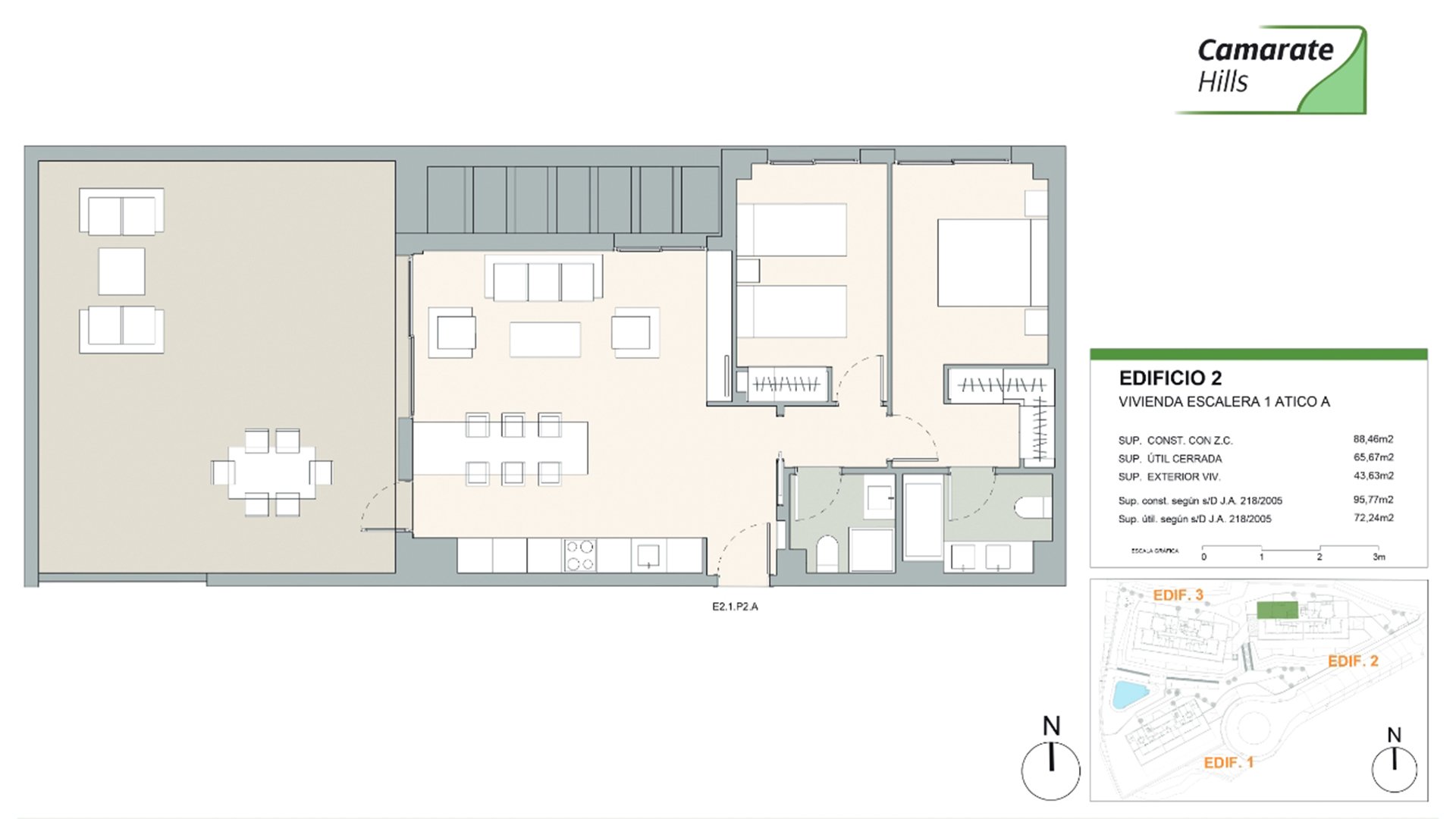 Penthouse in Camarate Hills, Casares, Malaga, Spa, 2 bedrooms, 88.46 sq.m. No. 70732