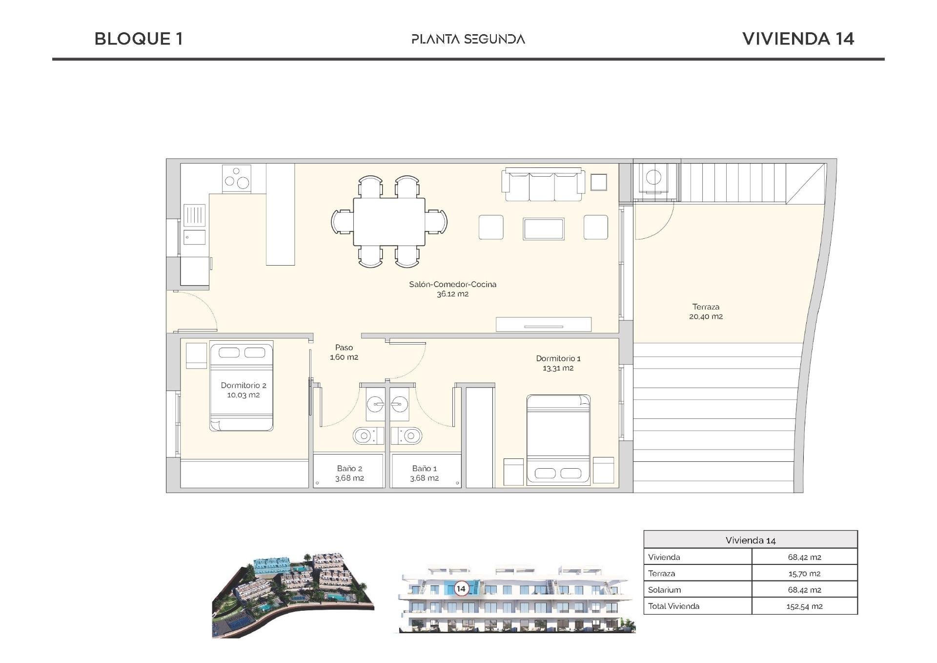 Penthouse w Finestrat, Alicante, Hiszpania 2 sypialnie, 68 mkw. nr 112513