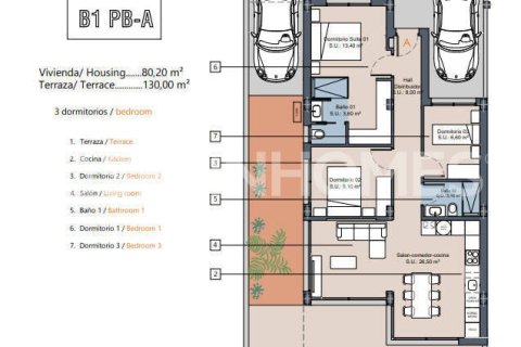 Kattohuoneisto myytävänä Los Alcazares, Murcia, Espanja, 3 makuuhuonetta, 85 m2 No. 161098 - kuva 18