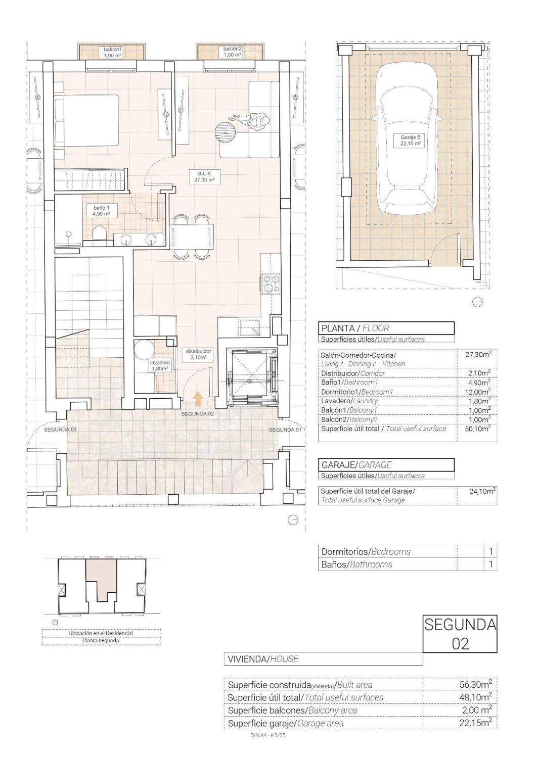 Apartament w Hondon De Las Nieves, Alicante, Hiszpania 1 sypialnia, 56 mkw. nr 186766