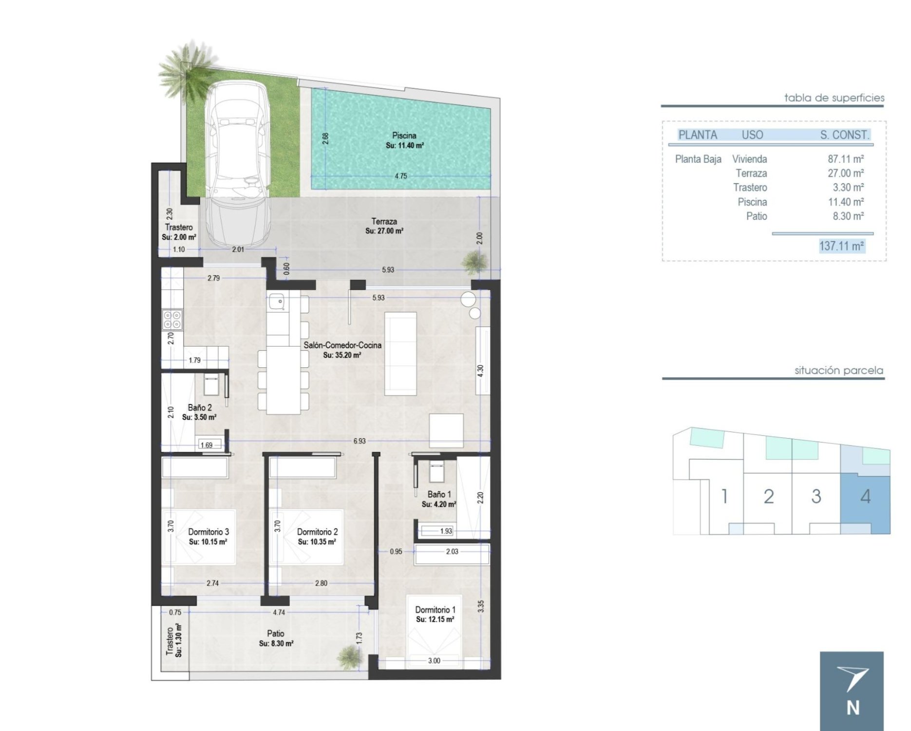 Bungalowi San Pedro del Pinatar, Murcia, Espanja 3 makuuhuonetta, 87 m2 No. 142234