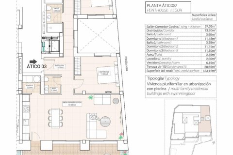 Dzīvoklis pārdošanā Hondon De Las Nieves, Alicante, Spānijā 3 istabas, 126 m2 Nr. 116277 - attēls 9