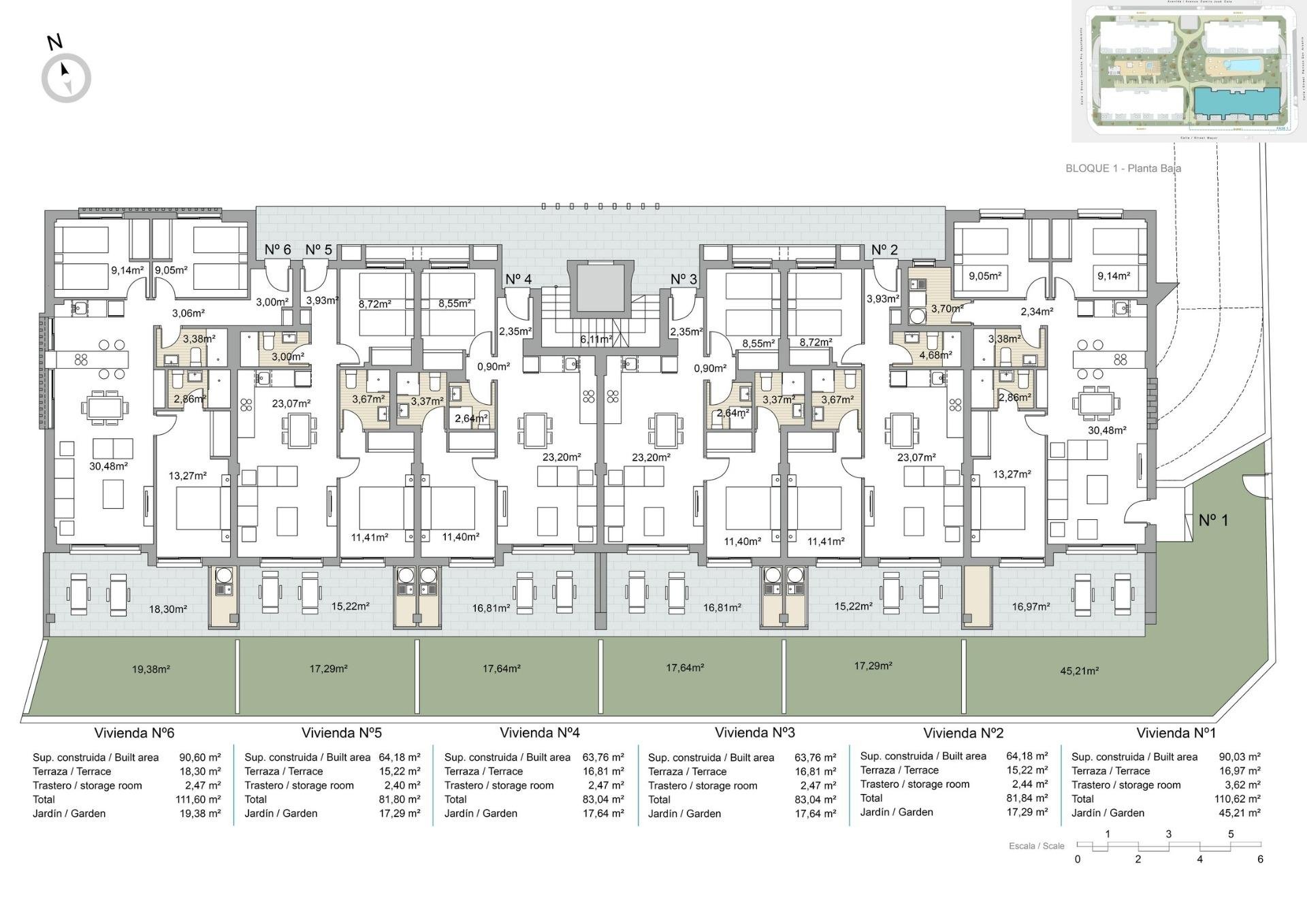 Wohnung in Pilar de la Horadada, Alicante, Spanien 2 Schlafzimmer, 63 m2 Nr. 111353