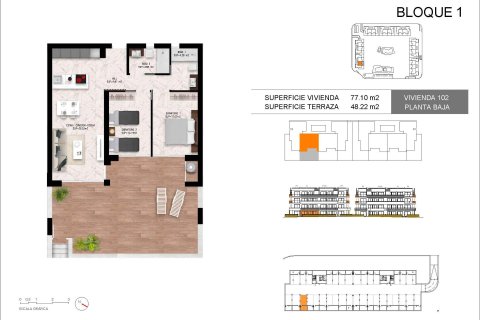 Huoneisto myytävänä Torrevieja, Alicante, Espanja, 2 makuuhuonetta, 81 m2 No. 170931 - kuva 10