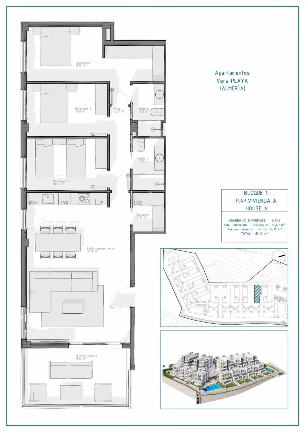 Apartament w Vera, Almeria, Hiszpania 3 sypialnie, 71 mkw. nr 135216