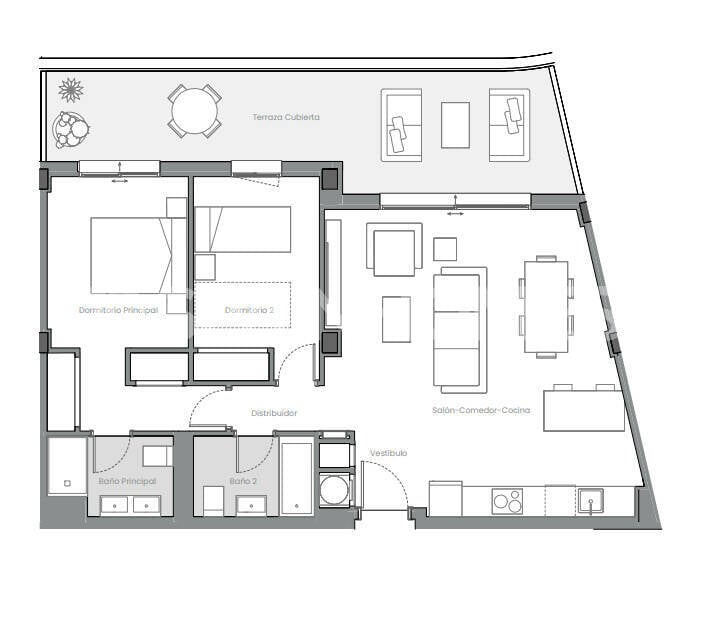 Lägenhet i Estepona, Malaga, Spanien 2 sovrum, 64 kvm. Nr. 138714