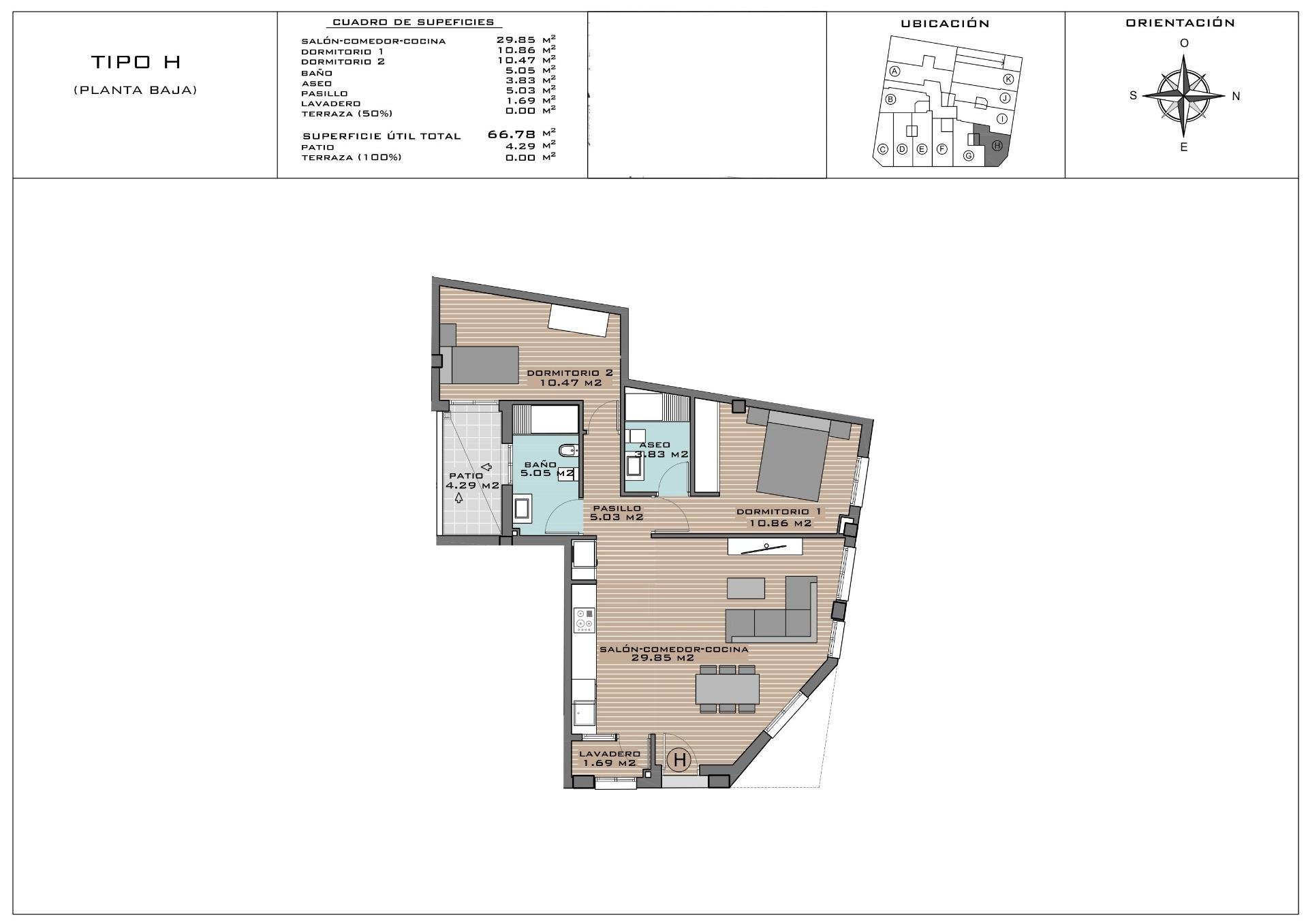 Apartamento en Algorfa, Alicante, España 2 dormitorios, 65 m2 No. 183362