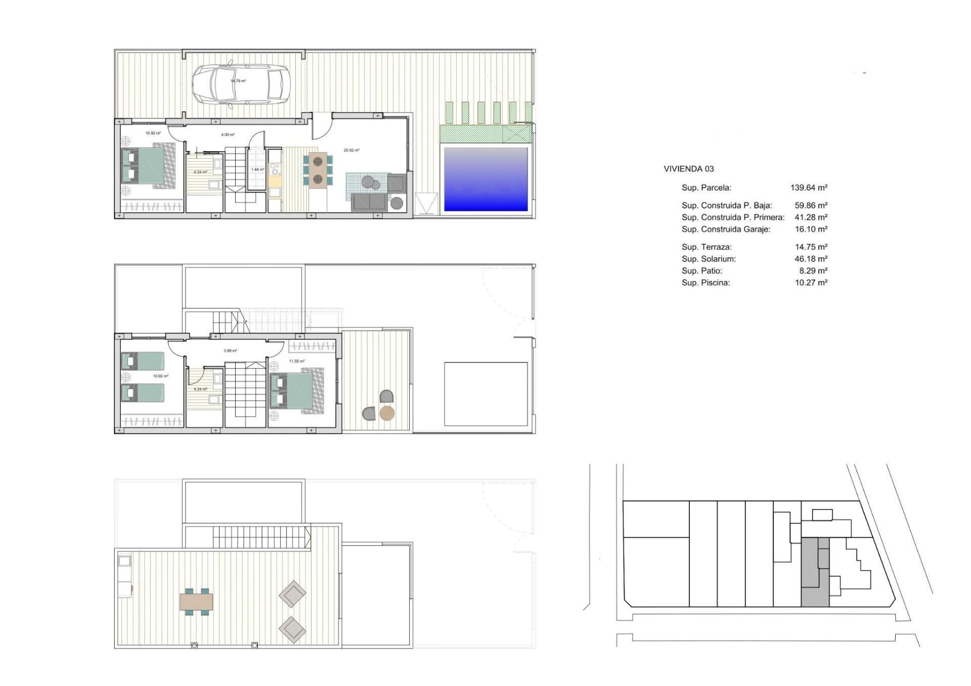 Villa i Murcia, Spanien 3 sovrum, 101 kvm. Nr. 141819