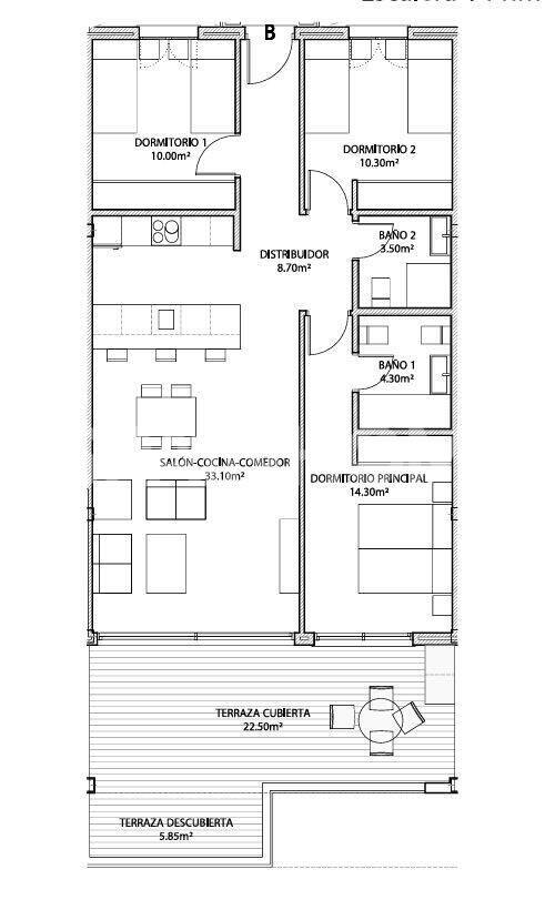 Apartment in Benalmadena, Malaga, Spain 3 bedrooms, 71 sq.m. No. 161594