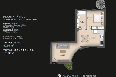 Apartament w Torrevieja, Alicante, Hiszpania 1 sypialnia, 50 mkw. nr 180758 – zdjęcie 13