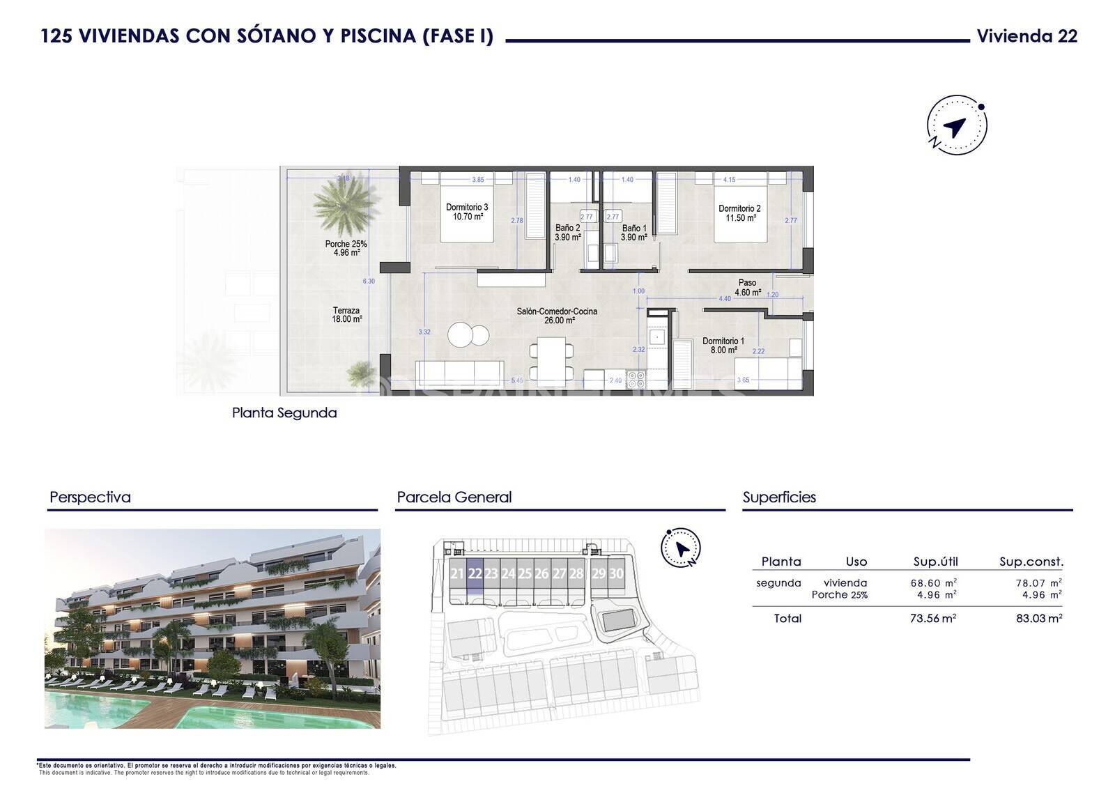Apartment à San Pedro del Pinatar, Murcia, Espagne 3 chambres, 70 m2 No. 144607