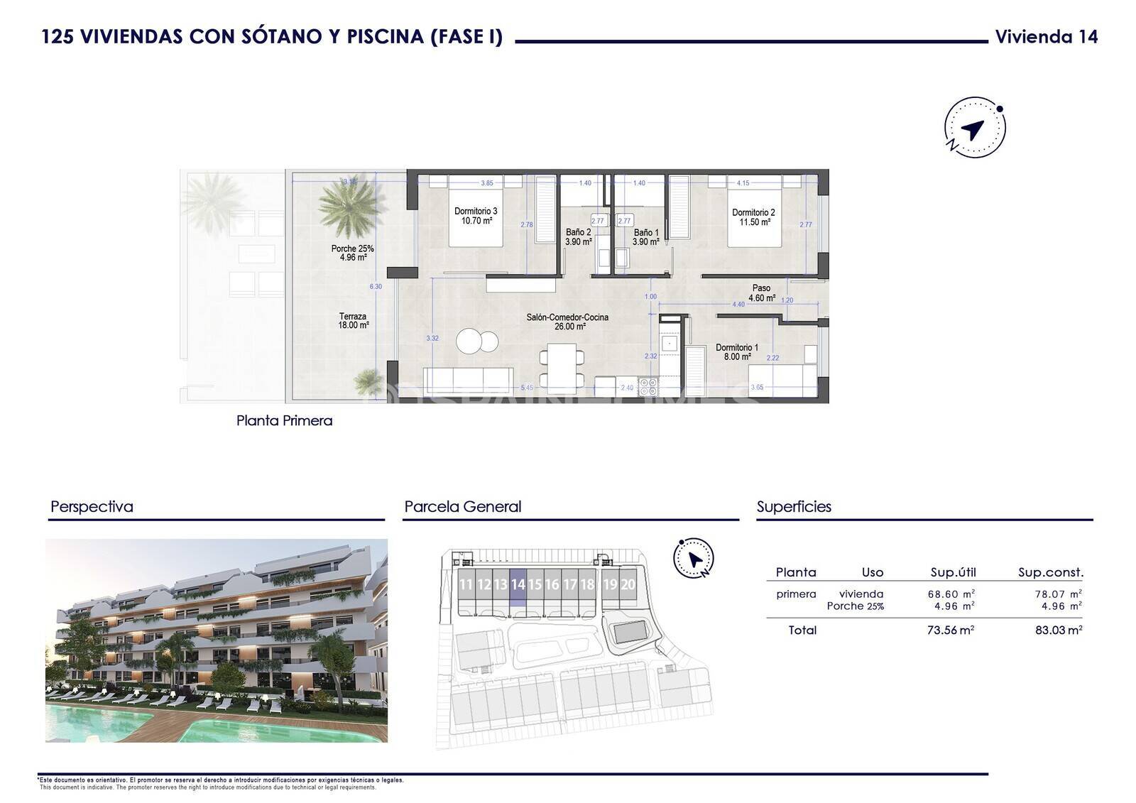 Apartment à San Pedro del Pinatar, Murcia, Espagne 3 chambres, 70 m2 No. 144607