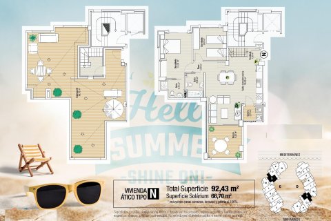 Huoneisto myytävänä La Manga del Mar Menor, Murcia, Espanja, 2 makuuhuonetta, 92 m2 No. 138730 - kuva 16